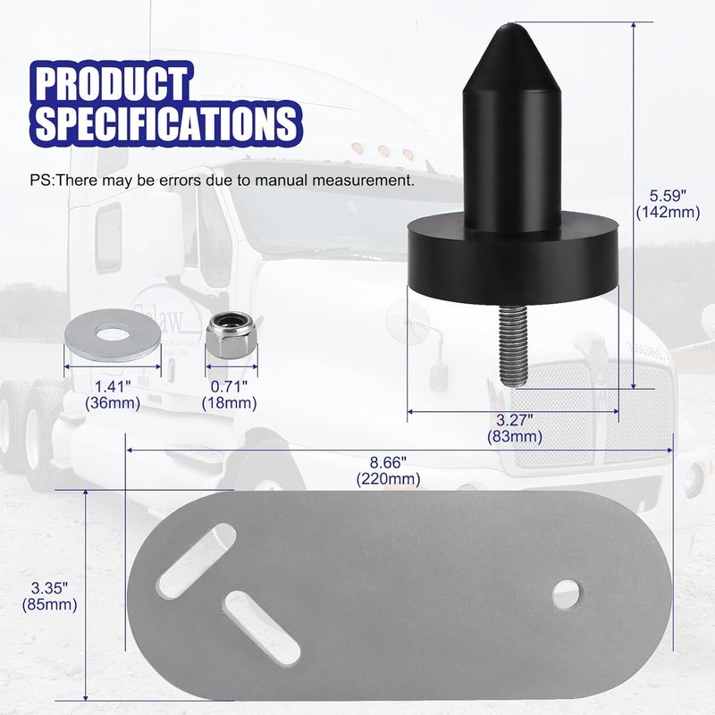 Creative.C Hood Locator Pin Kit Replace 924-5522 M17402PLK K273257 Compatible with Kenworth, Replacement for Hook Pin Kit Hood Shocks - Image 3